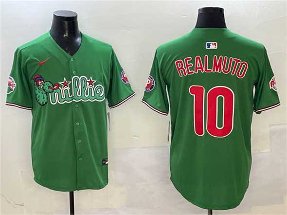 Men%27s Philadelphia Phillies #10 J.T. Realmuto Green Phanatic Limited Stitched Jersey->philadelphia phillies->MLB Jersey